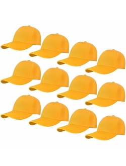 Falari Wholesale 12-Pack Baseball Cap Adjustable Size Plain Blank Solid Color