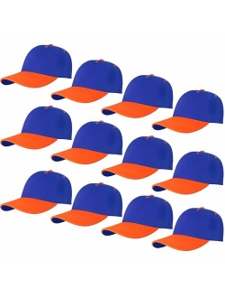 Falari Wholesale 12-Pack Baseball Cap Adjustable Size Plain Blank Solid Color