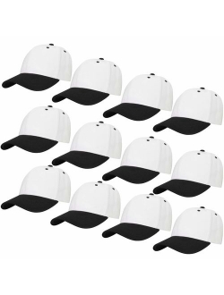 Falari Wholesale 12-Pack Baseball Cap Adjustable Size Plain Blank Solid Color