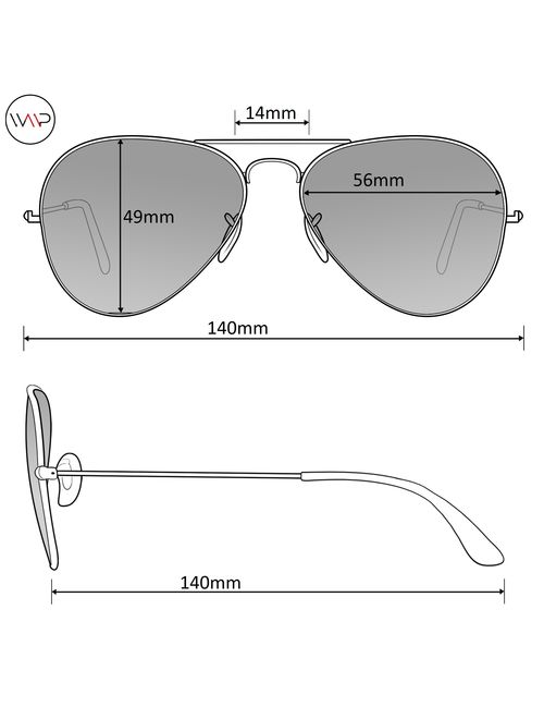 WearMe Pro - Premium Classic Fashion Design Polarized Lens Aviator Sunglasses