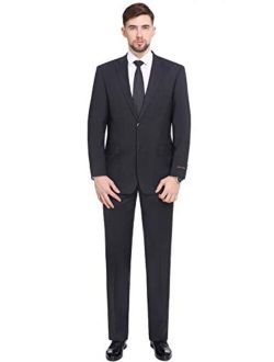 P&L Men's 2-Piece Classic Fit Suit Blazer Jacket Tux & Flat Front Pant