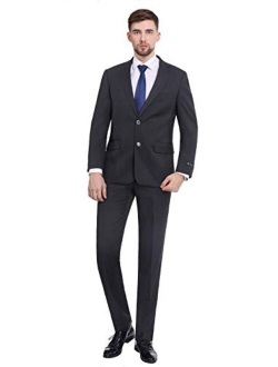 P&L Men's 2-Piece Classic Fit Suit Blazer Jacket Tux & Flat Front Pant