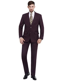 P&L Men's 2-Piece Classic Fit Suit Blazer Jacket Tux & Flat Front Pant