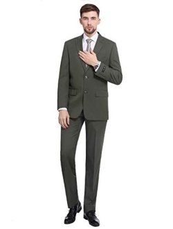 P&L Men's 2-Piece Classic Fit Suit Blazer Jacket Tux & Flat Front Pant