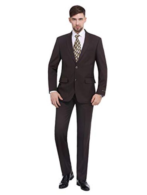 P&L Men's 2-Piece Classic Fit Suit Blazer Jacket Tux & Flat Front Pant