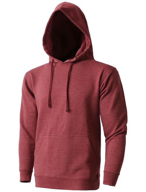 Hat and Beyond Mens Fleece Pullover Hoodie Heavyweight Sweatshirts 1HCA0009 (1maB019_heaburgnd, Small)