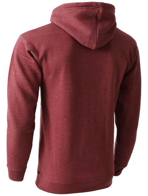 Hat and Beyond Mens Fleece Pullover Hoodie Heavyweight Sweatshirts 1HCA0009 (1maB019_heaburgnd, Small)