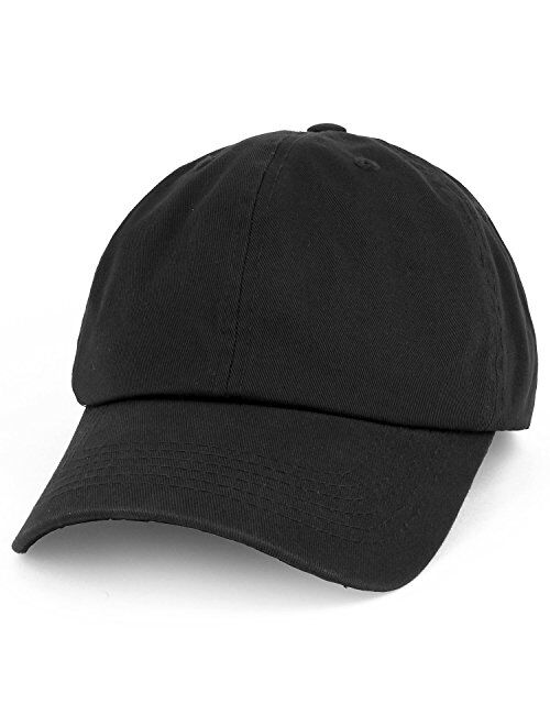 Trendy Apparel Shop Oversize XXL Plain Unstructured Soft Crown Cotton Dad Hat