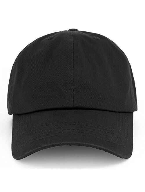 Trendy Apparel Shop Oversize XXL Plain Unstructured Soft Crown Cotton Dad Hat