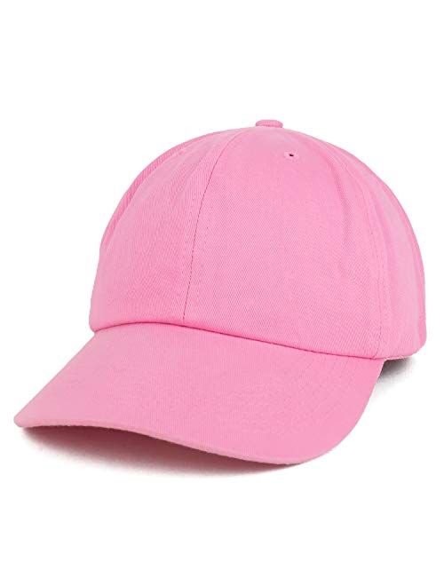 Trendy Apparel Shop Oversize XXL Plain Unstructured Soft Crown Cotton Dad Hat