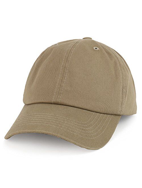 Trendy Apparel Shop Oversize XXL Plain Unstructured Soft Crown Cotton Dad Hat