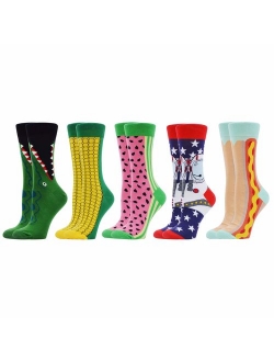 WeciBor Women's Funny Casual Combed Cotton Socks Packs