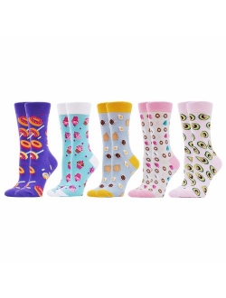 WeciBor Women's Funny Casual Combed Cotton Socks Packs