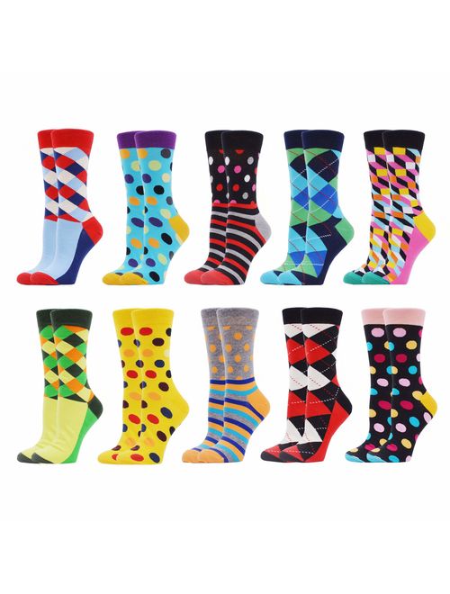 WeciBor Women's Funny Casual Combed Cotton Socks Packs