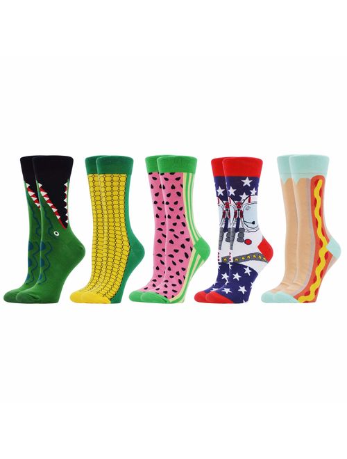 WeciBor Women's Funny Casual Combed Cotton Socks Packs