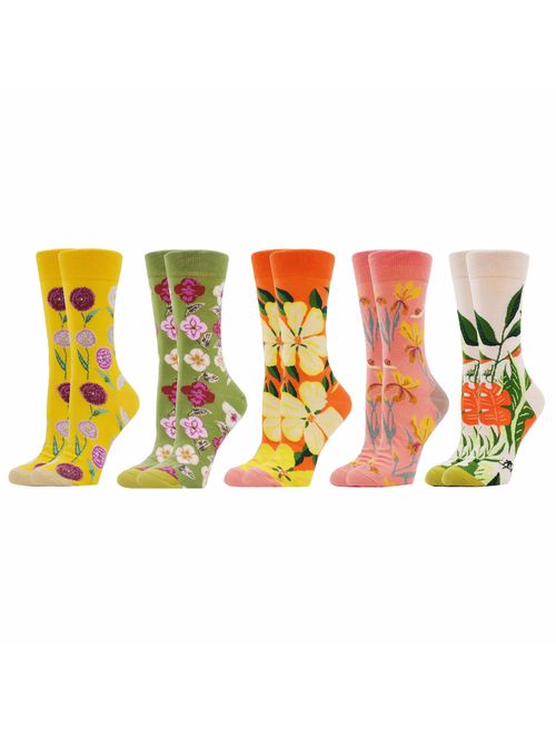 WeciBor Women's Funny Casual Combed Cotton Socks Packs