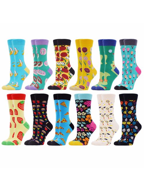 WeciBor Women's Funny Casual Combed Cotton Socks Packs