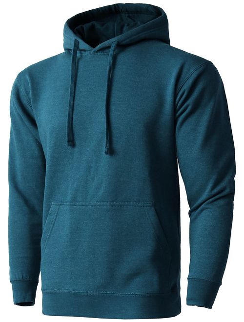 Hat and Beyond Mens Fleece Pullover Hoodie Heavyweight Sweatshirts 1HCA0009 (1maB019_cyancav, Small)