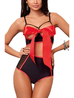 JuicyRose Unwrap Me Babydoll Red Bow Lingerie Set Sleepwear