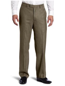 Savane Men's Flat Front Sharkskin Dress Pant