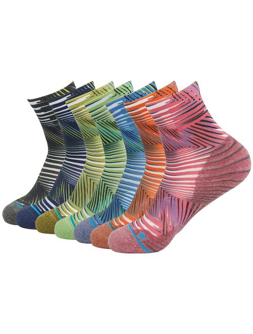 HUSO Unisex Fashion Digital Printing Sports Crew Hiking Socks 6, 7 Pairs