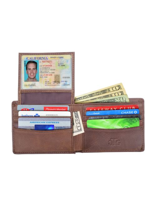 RFID Blocking Leather Wallet for Men - RFID Passport Sleeve and Gift Box incl.