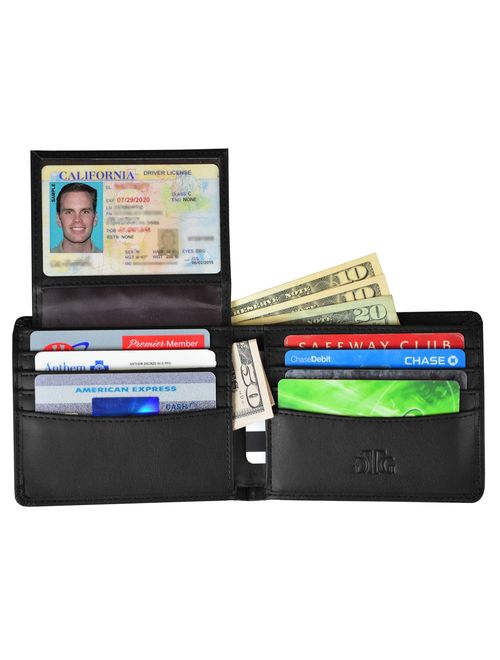 RFID Blocking Leather Wallet for Men - RFID Passport Sleeve and Gift Box incl.