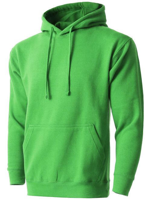 Hat and Beyond Mens Fleece Pullover Hoodie Heavyweight Sweatshirts 1HCA0009 (1maB019_kelygreen, Small)