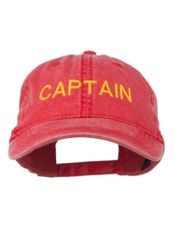 e4Hats.com Captain Embroidered Low Profile Washed Cap
