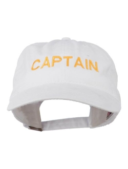 e4Hats.com Captain Embroidered Low Profile Washed Cap