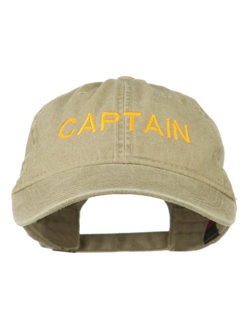 e4Hats.com Captain Embroidered Low Profile Washed Cap