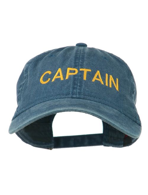 e4Hats.com Captain Embroidered Low Profile Washed Cap