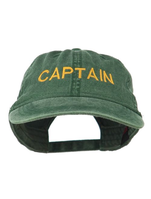 e4Hats.com Captain Embroidered Low Profile Washed Cap