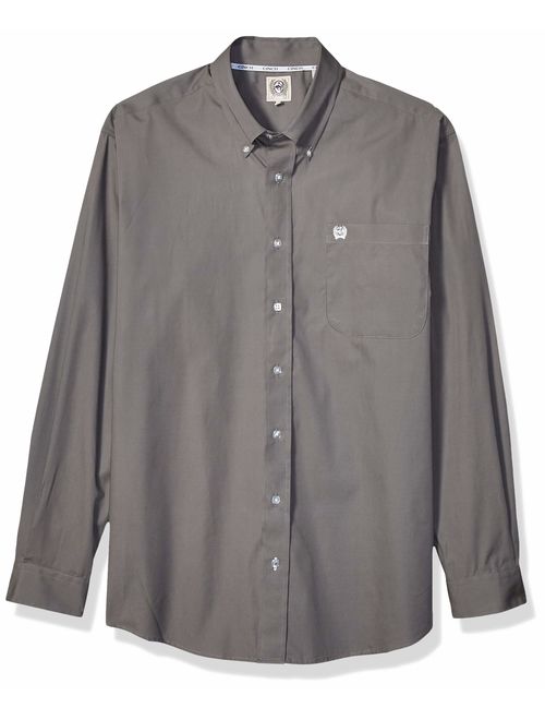 Cinch Men's Classic Fit Long Sleeve Button One Open Pocket Solid Basic