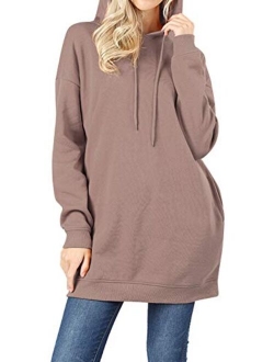 MixMatchy Women's Casual V-Neck Pocket Loose Sweatshirt Tunic