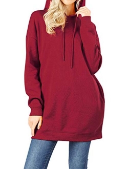 MixMatchy Women's Casual V-Neck Pocket Loose Sweatshirt Tunic