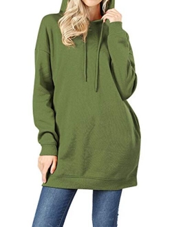 MixMatchy Women's Casual V-Neck Pocket Loose Sweatshirt Tunic