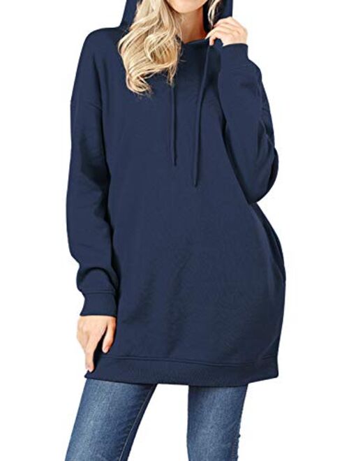 MixMatchy Women's Casual V-Neck Pocket Loose Sweatshirt Tunic