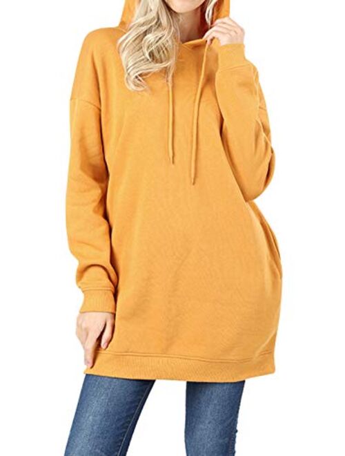 MixMatchy Women's Casual V-Neck Pocket Loose Sweatshirt Tunic