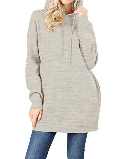 MixMatchy Women's Casual V-Neck Pocket Loose Sweatshirt Tunic