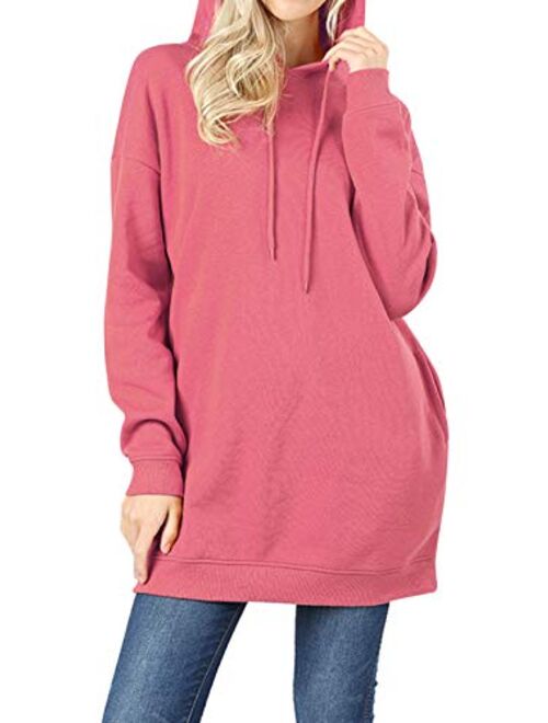 MixMatchy Women's Casual V-Neck Pocket Loose Sweatshirt Tunic