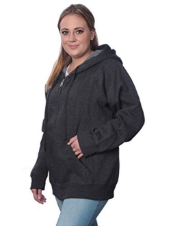 Beverly Rock Womens Sweatshirt Plus Size Heavyweight Active Fleece Full Zip-Up Hoodie