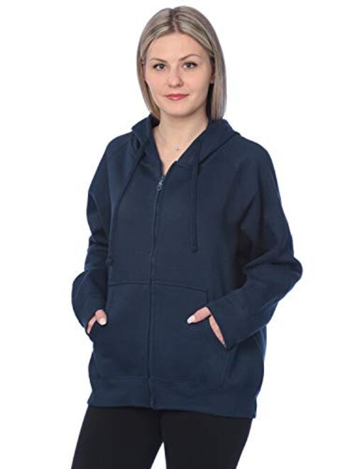 Beverly Rock Womens Sweatshirt Plus Size Heavyweight Active Fleece Full Zip-Up Hoodie