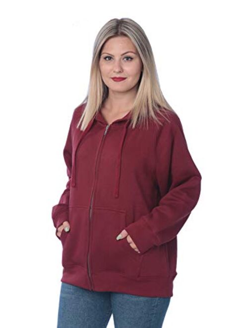 Beverly Rock Womens Sweatshirt Plus Size Heavyweight Active Fleece Full Zip-Up Hoodie