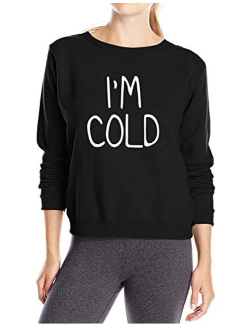 Nlife Women I'm SO Freaking Cold Letter Long Sleeve Sweatshirt Casual Pullover Sweatshirt Tops