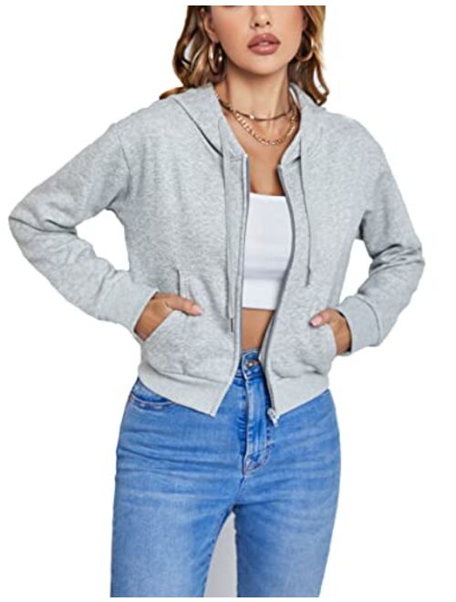 Germinate Cropped Zip Up Hoodie Women White Black Grey Cotton Fleece Zipper Short Crop Sweatshirt Jacket Sweater Oversized