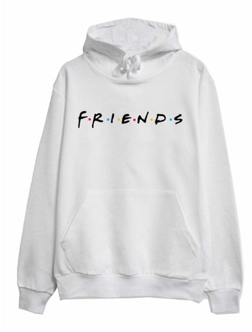 Womens Loose Friends Hoodie Cotton Blend TV Show Hooded Sweashirt Pullover Tops