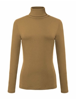 Women's Solid Turtleneck Long Sleeve Sweatshirt