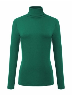 Women's Solid Turtleneck Long Sleeve Sweatshirt