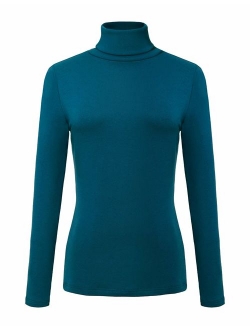 Women's Solid Turtleneck Long Sleeve Sweatshirt